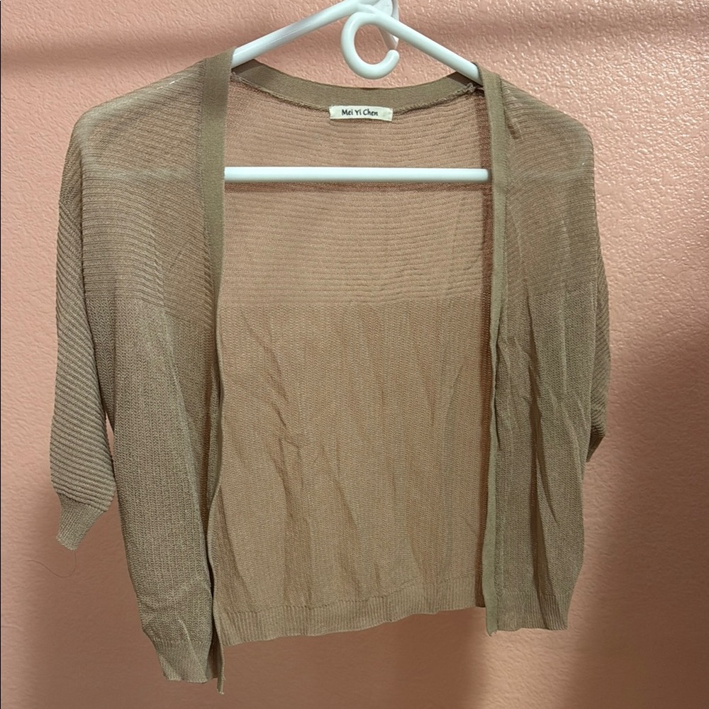 Women's Tan Sweater Cardigan